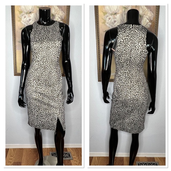 Banana Republic Leopard Jacquard Dress Sz 4 NWT - Picture 1 of 7